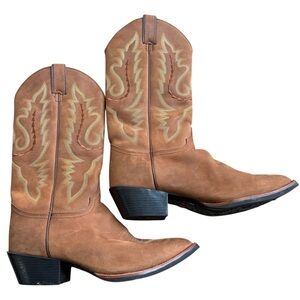 Justin cowgirl boots women size 9 brown “coffee” western leather 4966